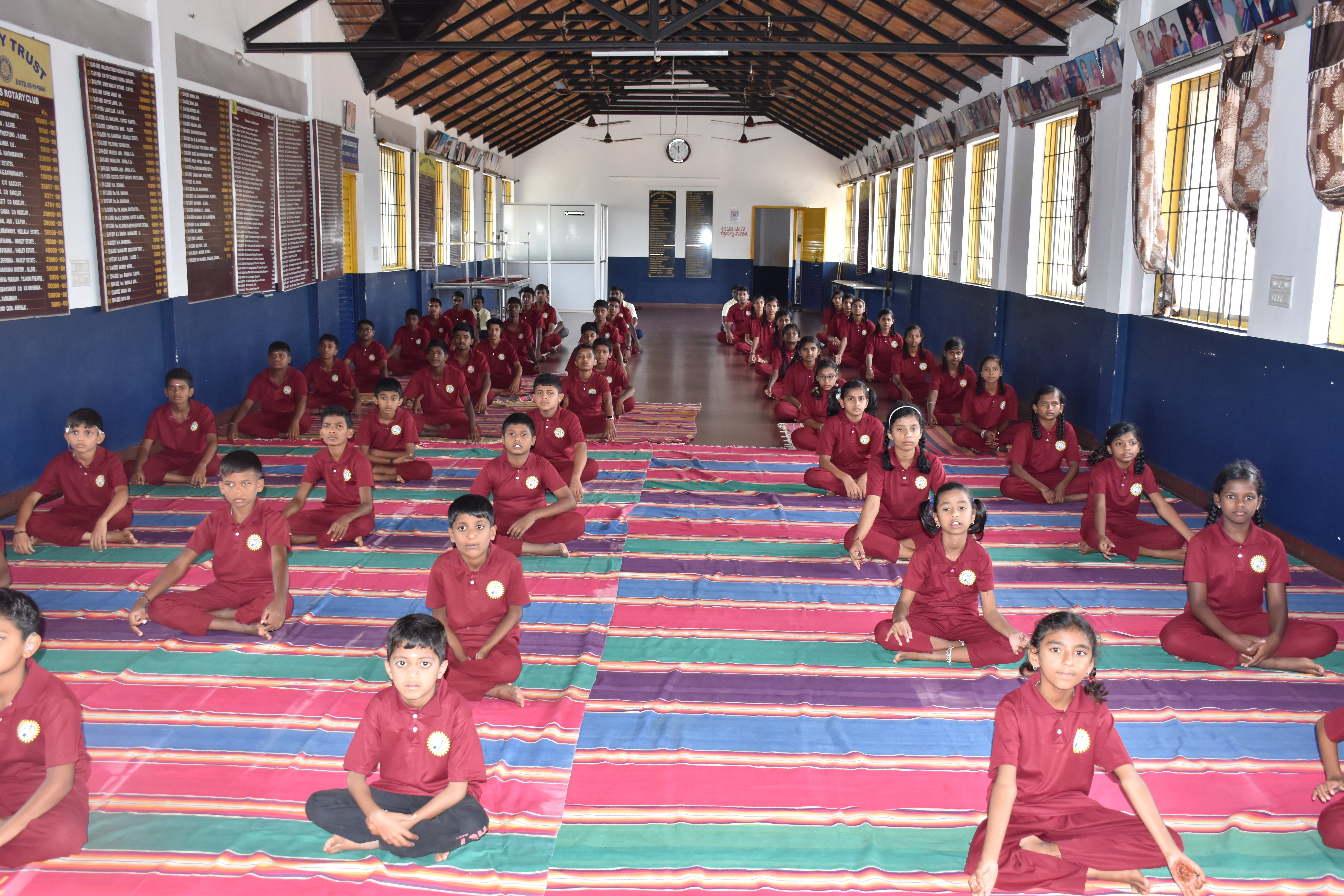 Students participating in cultural activities at N.K. Ganapaiah Rotary School