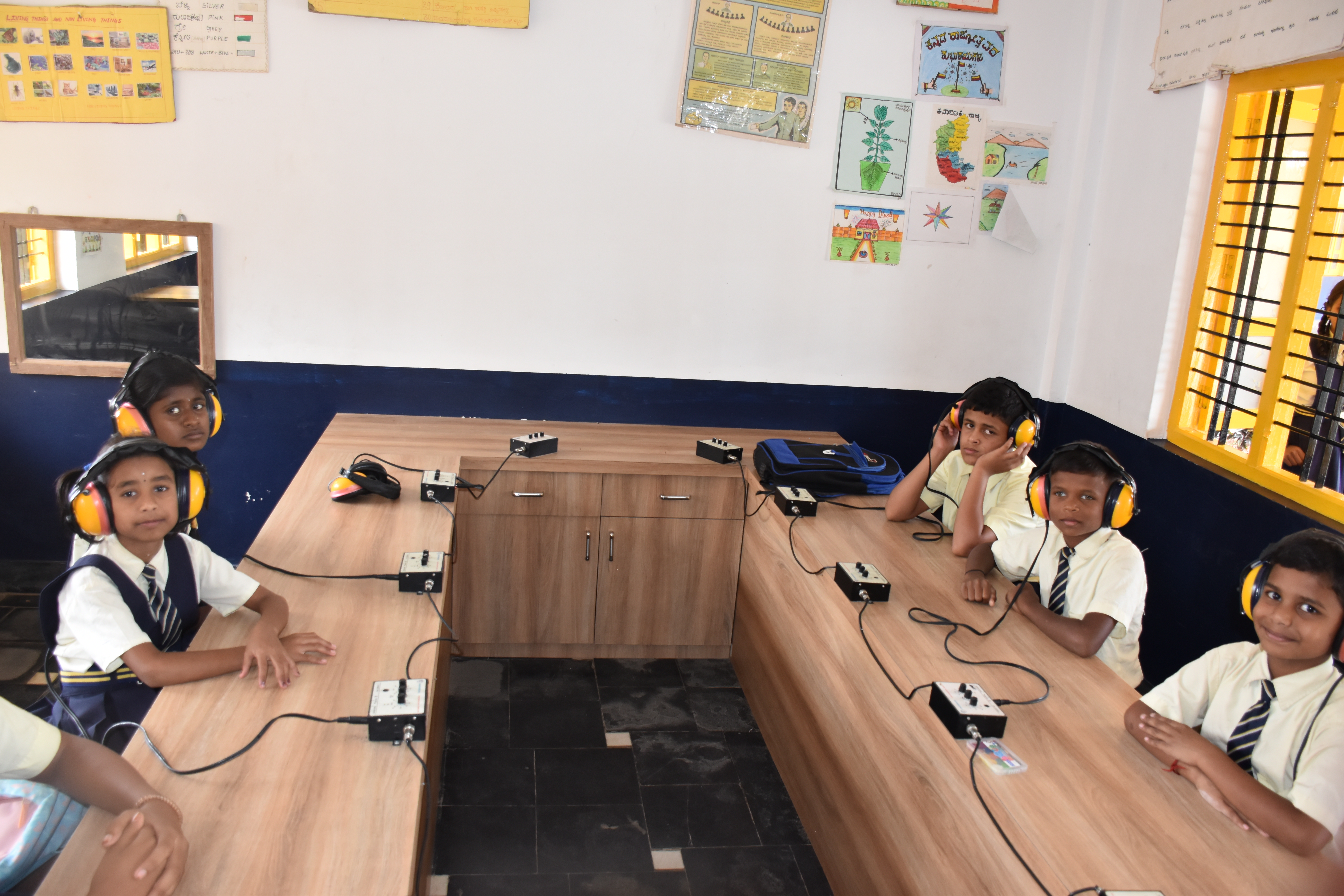 Students participating in cultural activities at N.K. Ganapaiah Rotary School