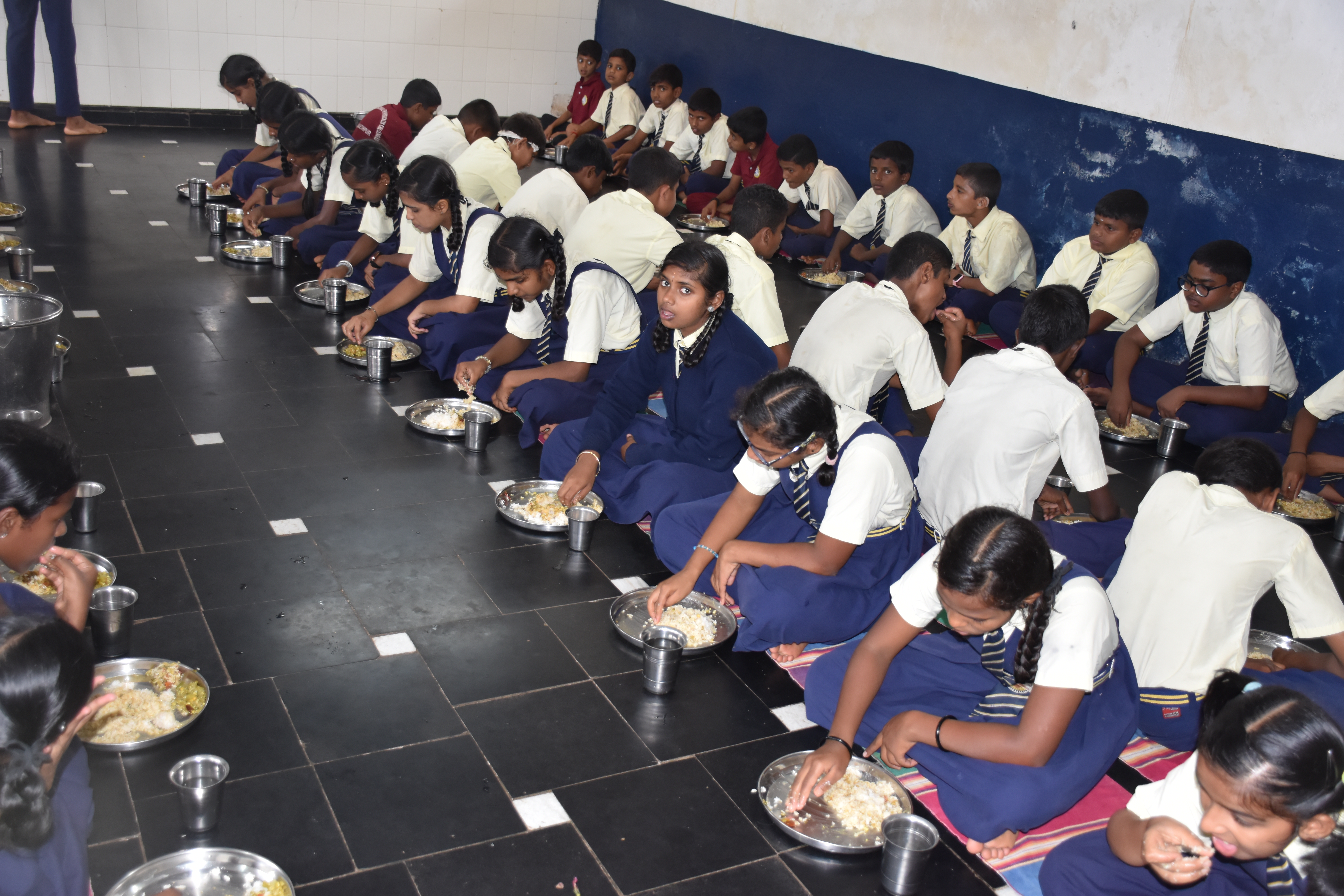 Students participating in cultural activities at N.K. Ganapaiah Rotary School
