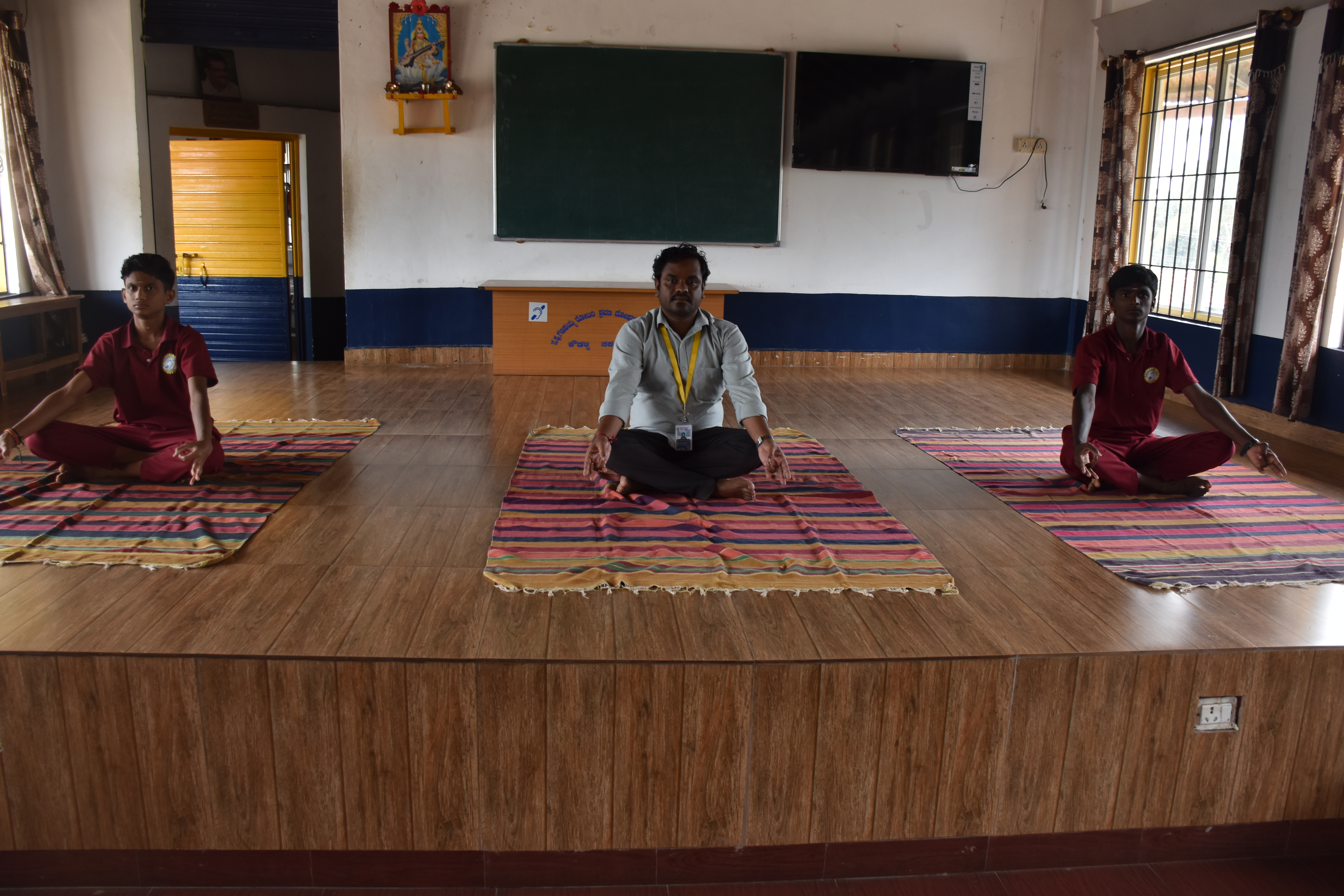 Students participating in cultural activities at N.K. Ganapaiah Rotary School