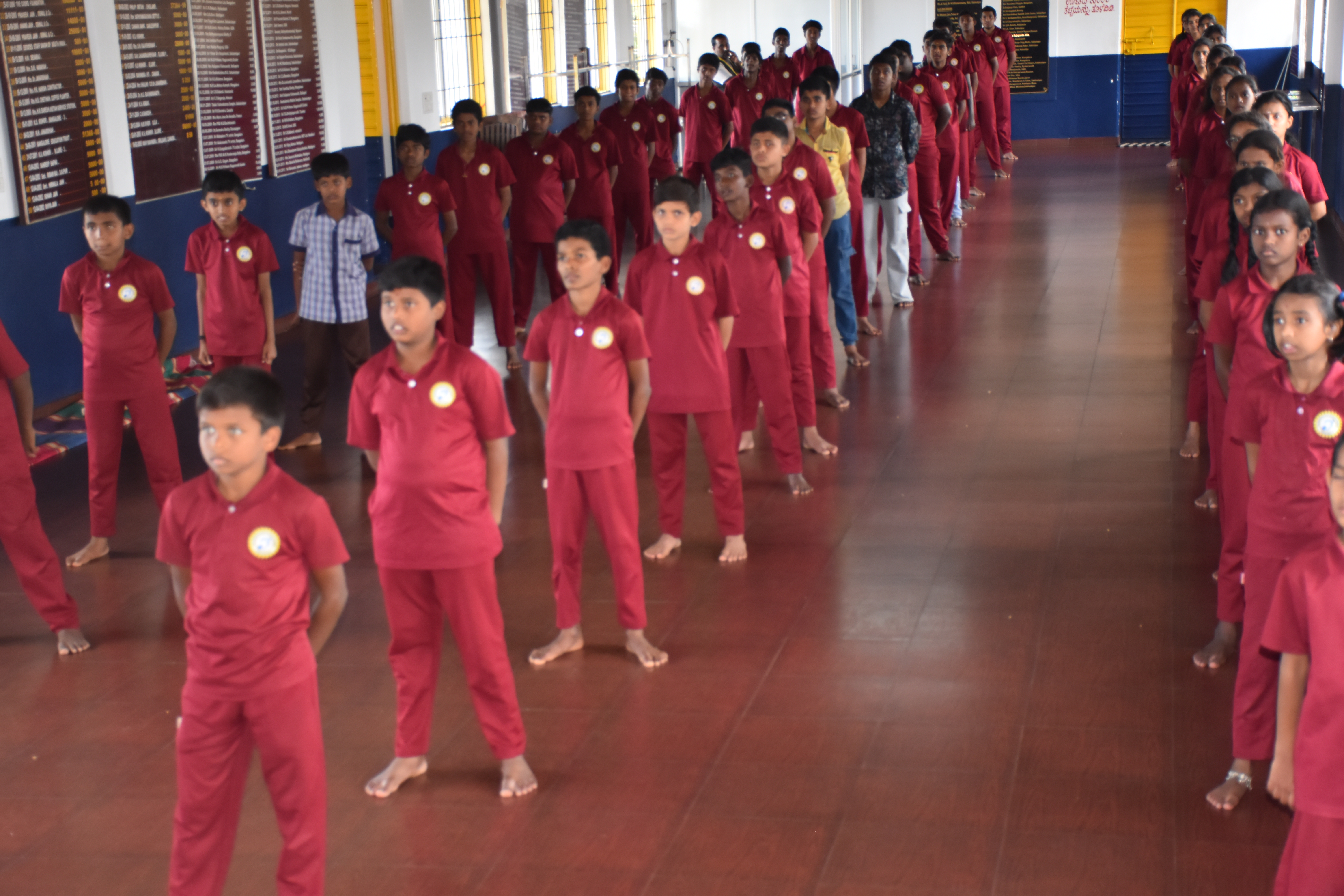 Students participating in cultural activities at N.K. Ganapaiah Rotary School